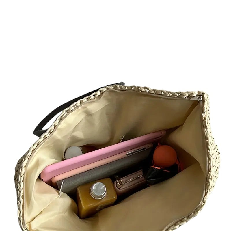 Bolso de mano tejido de Laura funcionalidad y elegancia