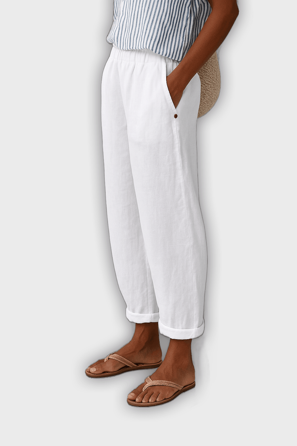 Pantalones elegantes de verano con bolsillos laterales