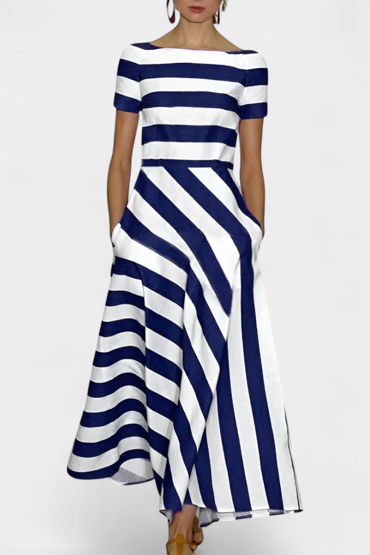 Vestidos maxi a rayas corte suave y caída fluida