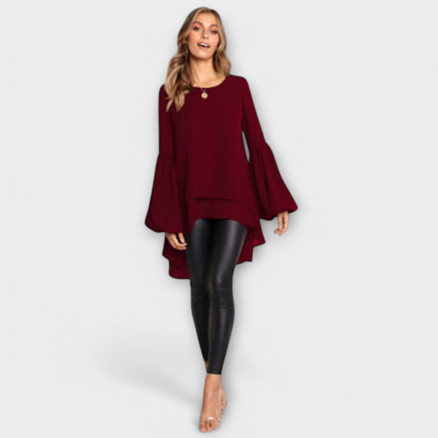 Camisa primaveral perfecta con cuello redondo