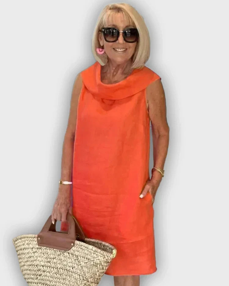 Vestidos sin mangas con cuello redondo de atún