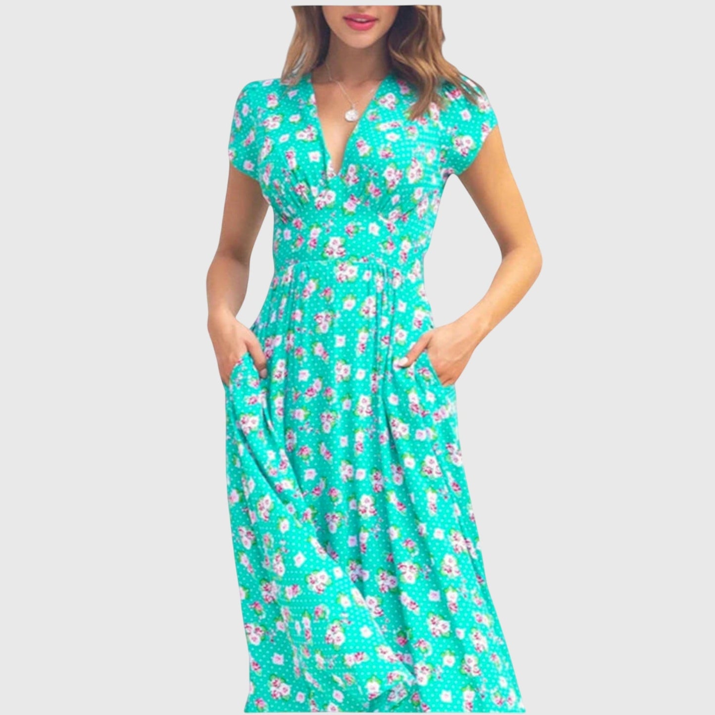 Vestido midi con botones