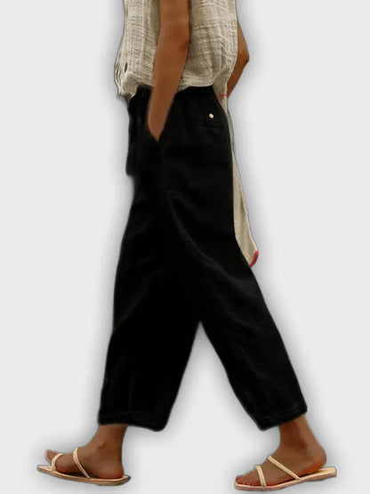 Pantalones cómodos de algodón puro con diseño elegante