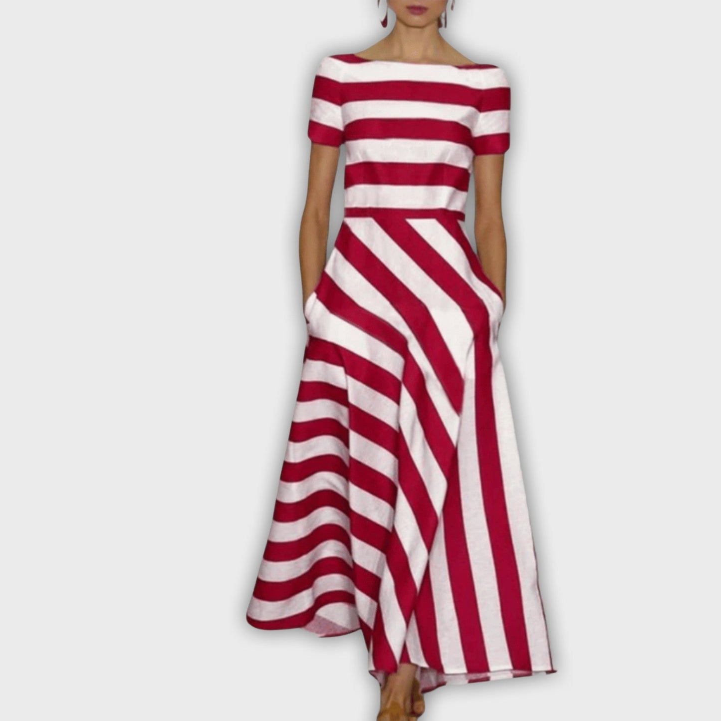 Abrigo maxi a rayas elegante y cómodo para cualquier ocasión