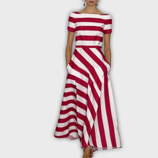 Abrigo maxi a rayas elegante y cómodo para cualquier ocasión