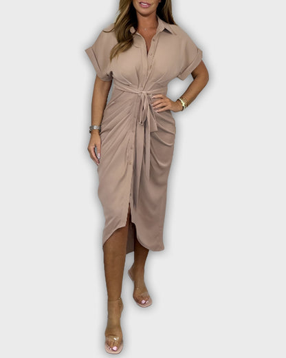 Vestido Catherine elegante con cintura fruncida