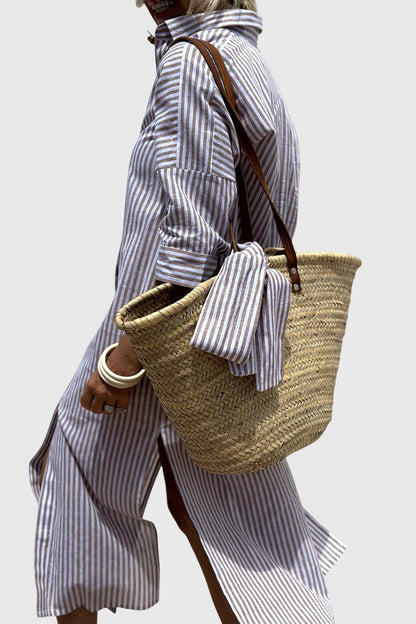 Vestidos camiseros elegantes a rayas