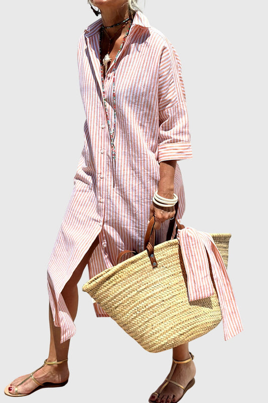 Vestidos camiseros elegantes a rayas