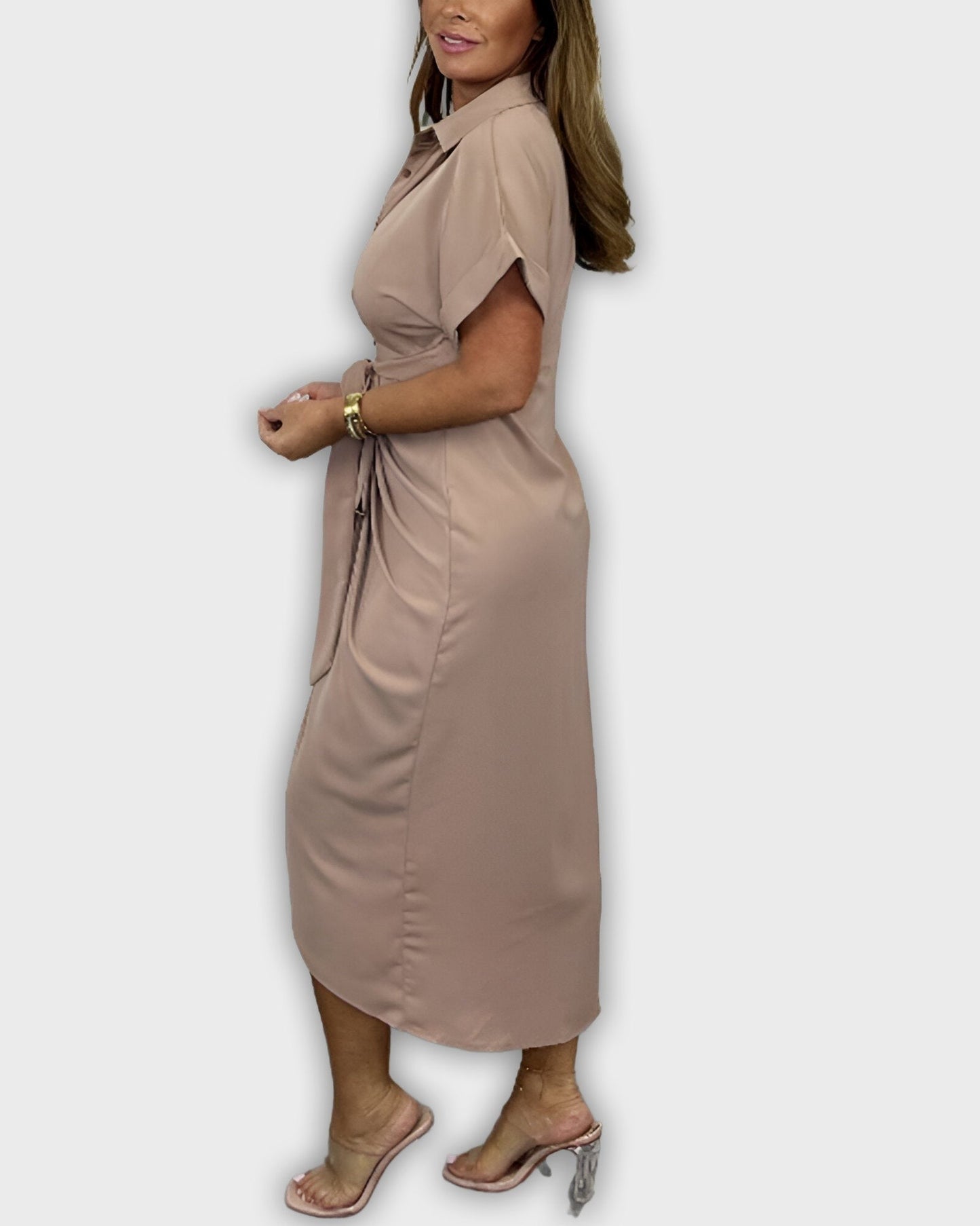 Vestido Catherine elegante con cintura fruncida