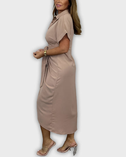 Vestido Catherine elegante con cintura fruncida