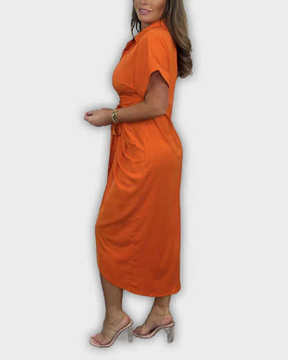 Vestido Catherine elegante con cintura fruncida