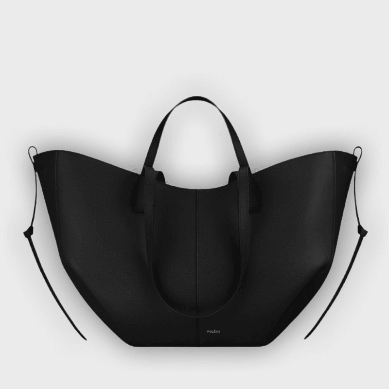 Bolso de mano con pliegues laterales