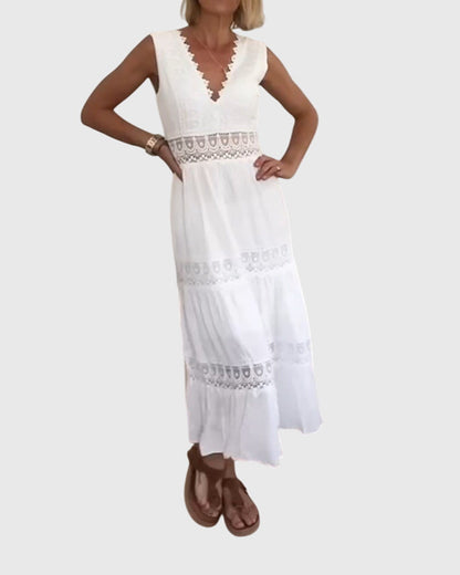 Vestidos de encaje con escote en V