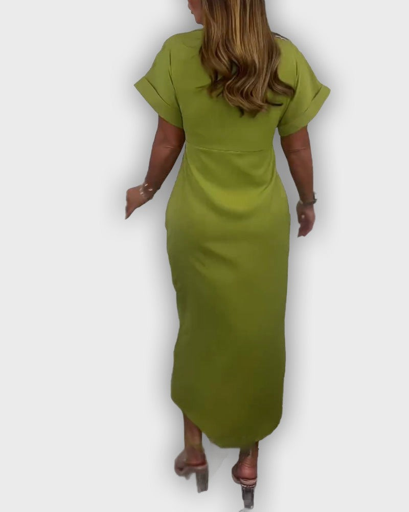 Vestido Catherine elegante con cintura fruncida