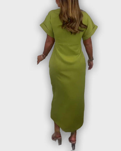 Vestido Catherine elegante con cintura fruncida