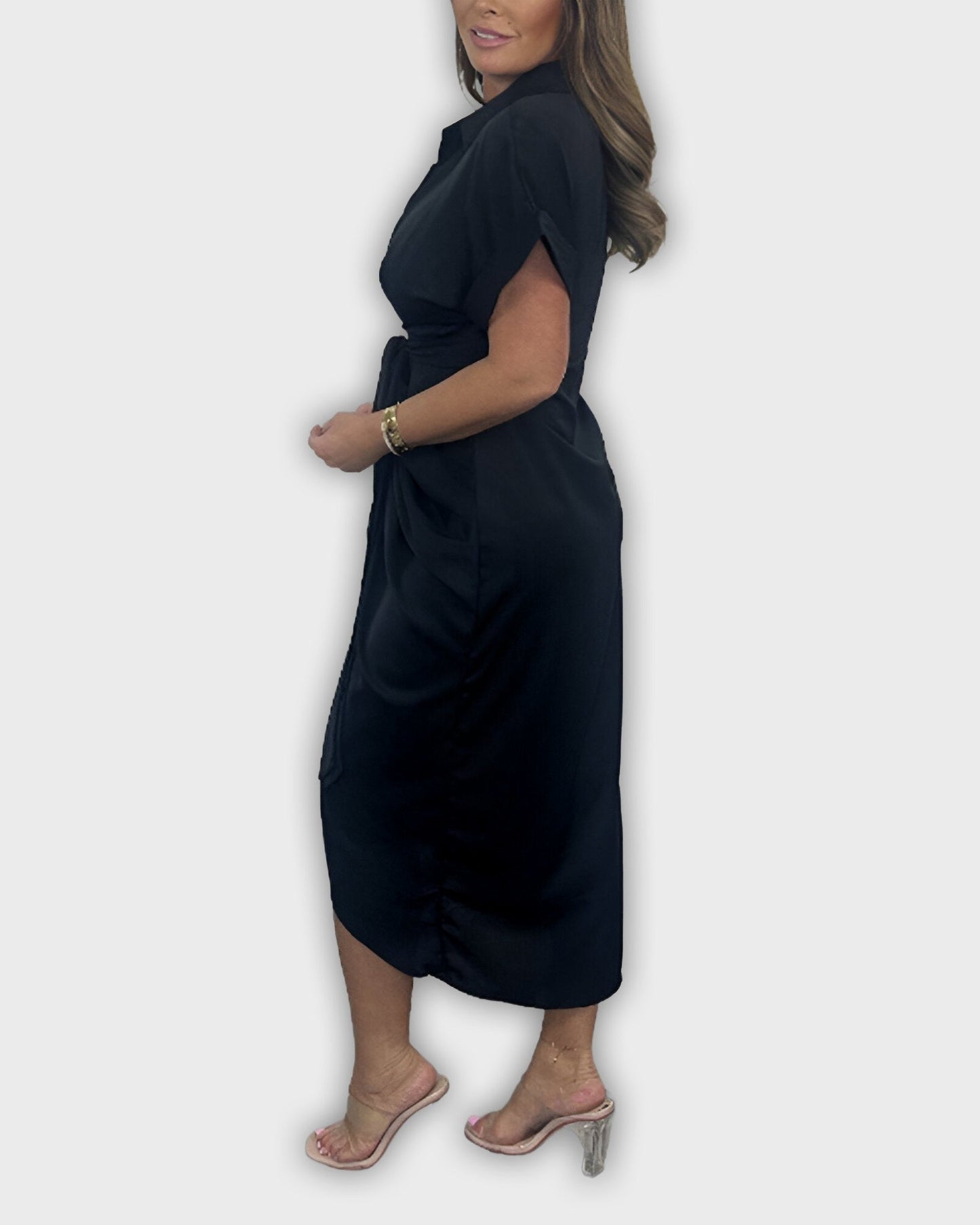 Vestido Catherine elegante con cintura fruncida