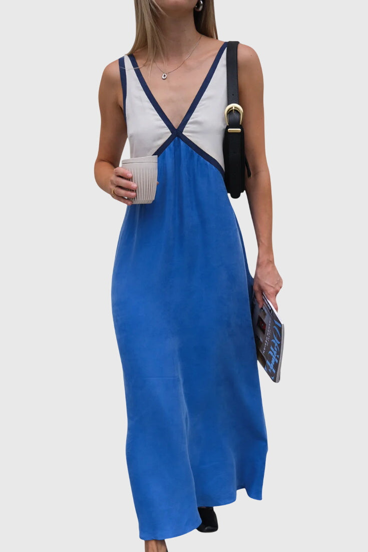 Vestido boho de verano con escote en V