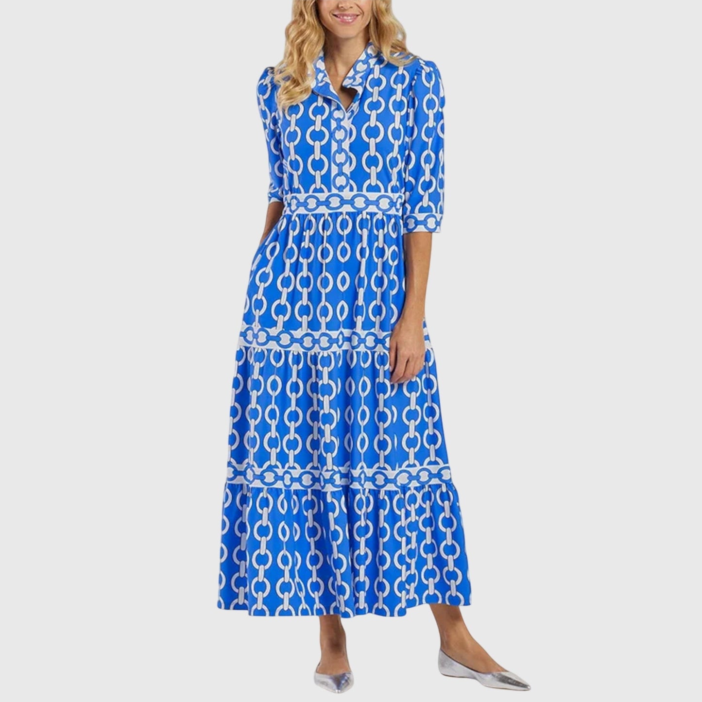 Vestidos midi con estampado de cadena