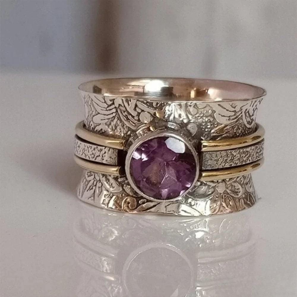 Anillo bohemio de cristal para meditación