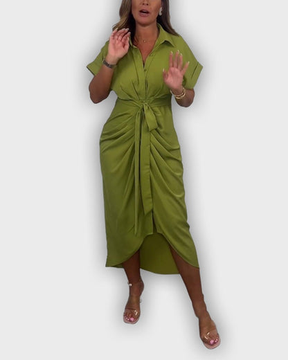 Vestido Catherine elegante con cintura fruncida