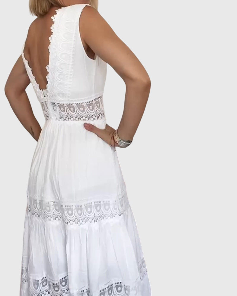 Vestidos de encaje con escote en V