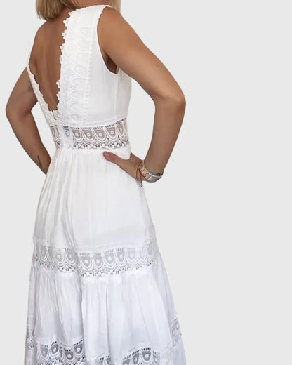 Vestidos de encaje con escote en V