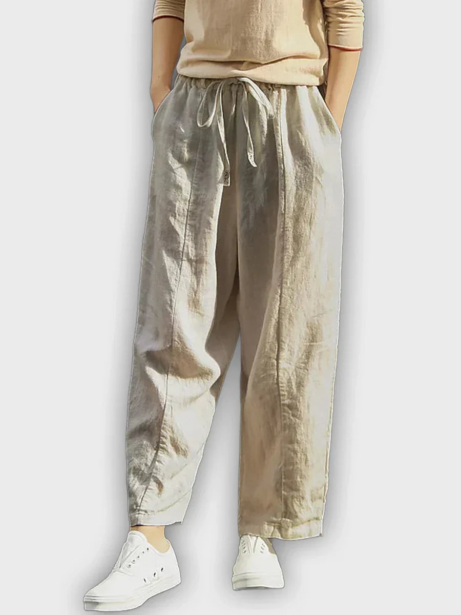 Pantalones cómodos de algodón puro con diseño elegante