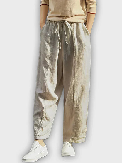 Pantalones cómodos de algodón puro con diseño elegante