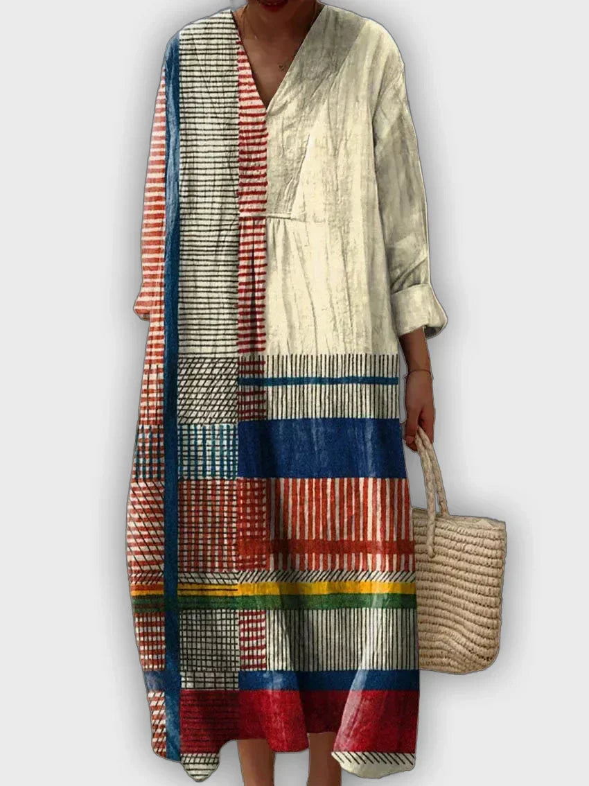 Vestido geométrico con silueta fluida