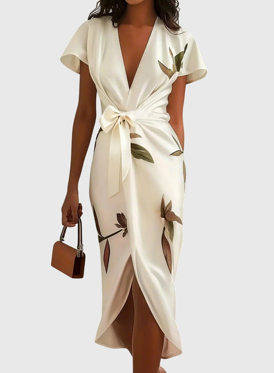 Vestido elegante de satén blanco