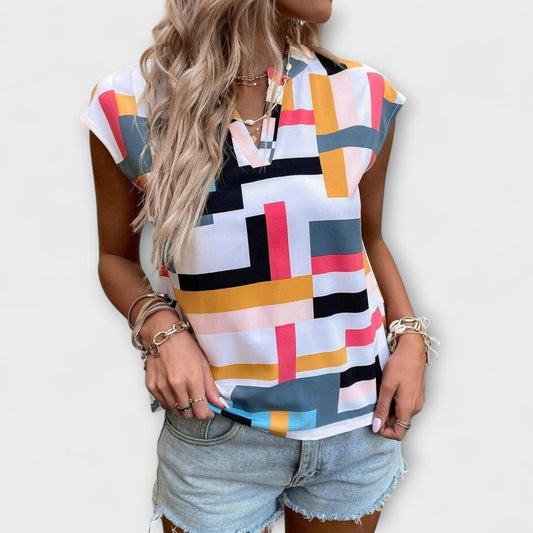 Camisa Chloe elegante de manga corta