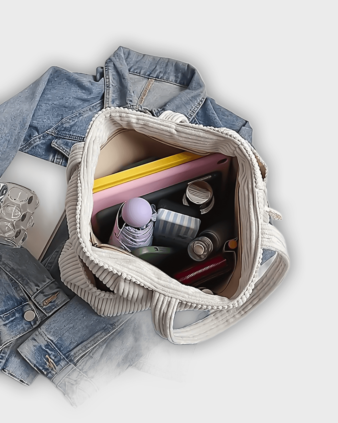 Bolso de mano con detalles en hilo