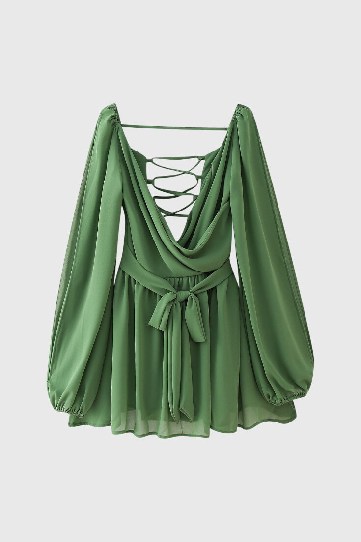 Vestidos mini con escote en V y mangas ligeras