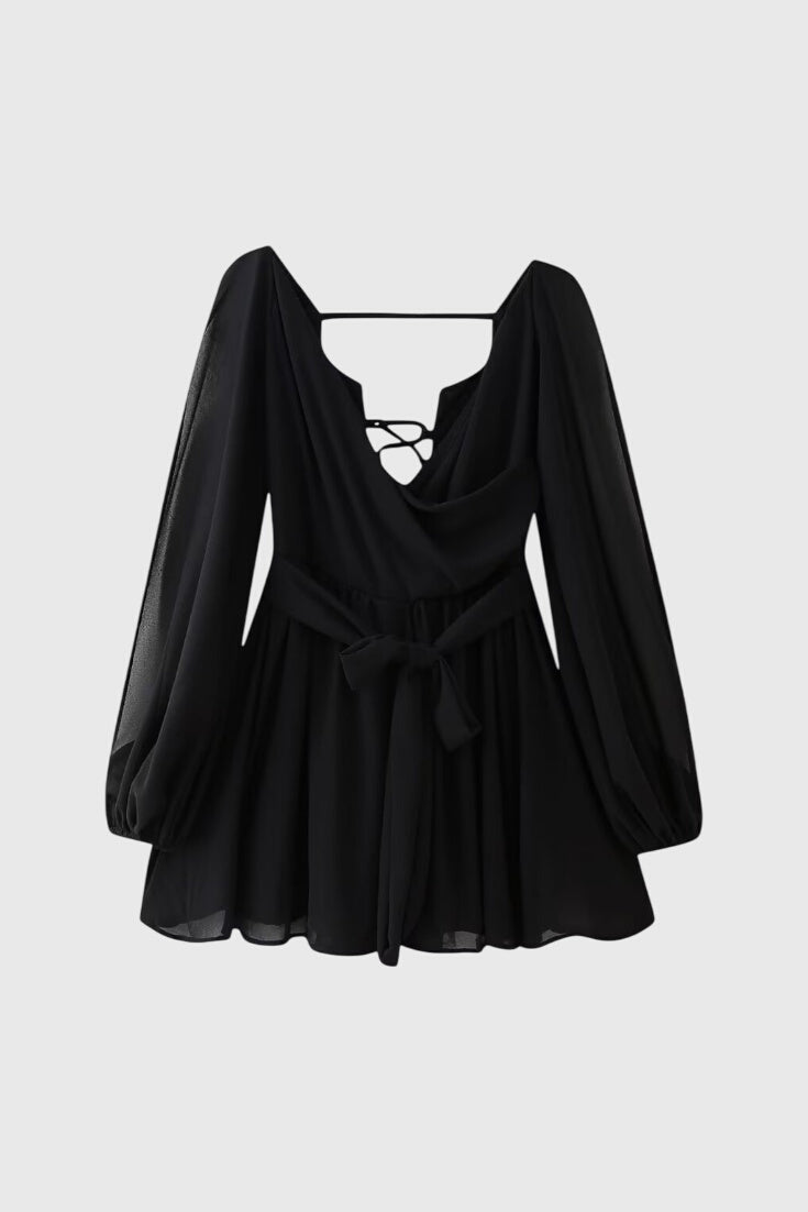 Vestidos mini con escote en V y mangas ligeras