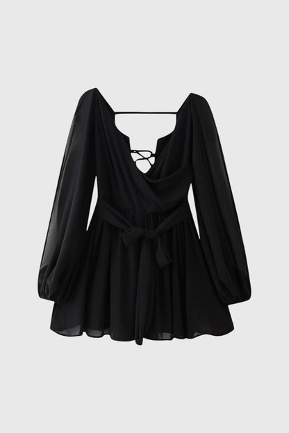 Vestidos mini con escote en V y mangas ligeras