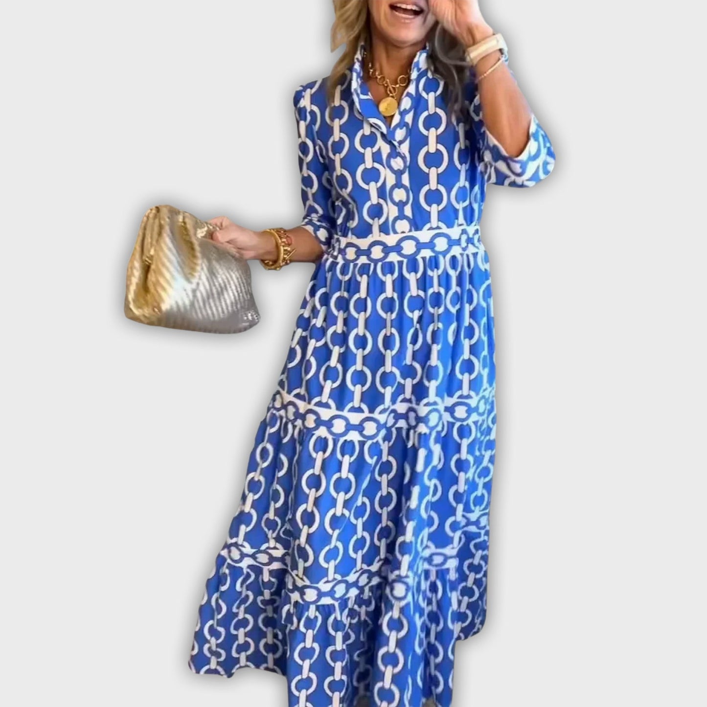 Vestido midi estampado de cadena