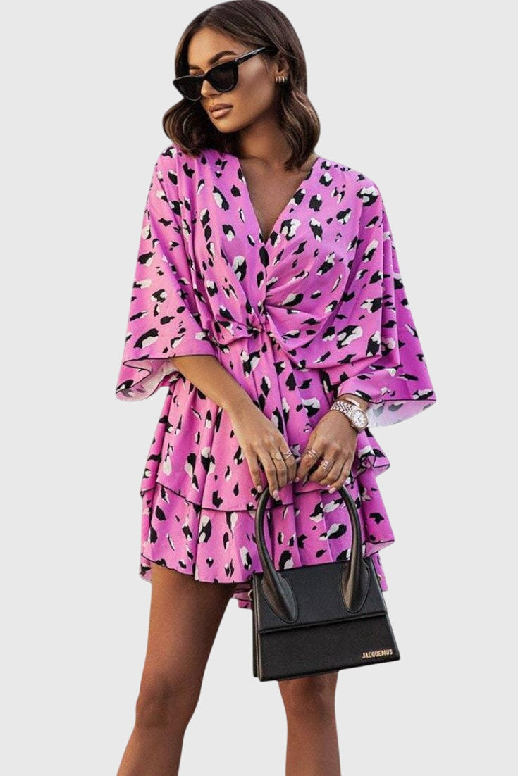 Vestido Eliza mini con nudo frontal y detalles