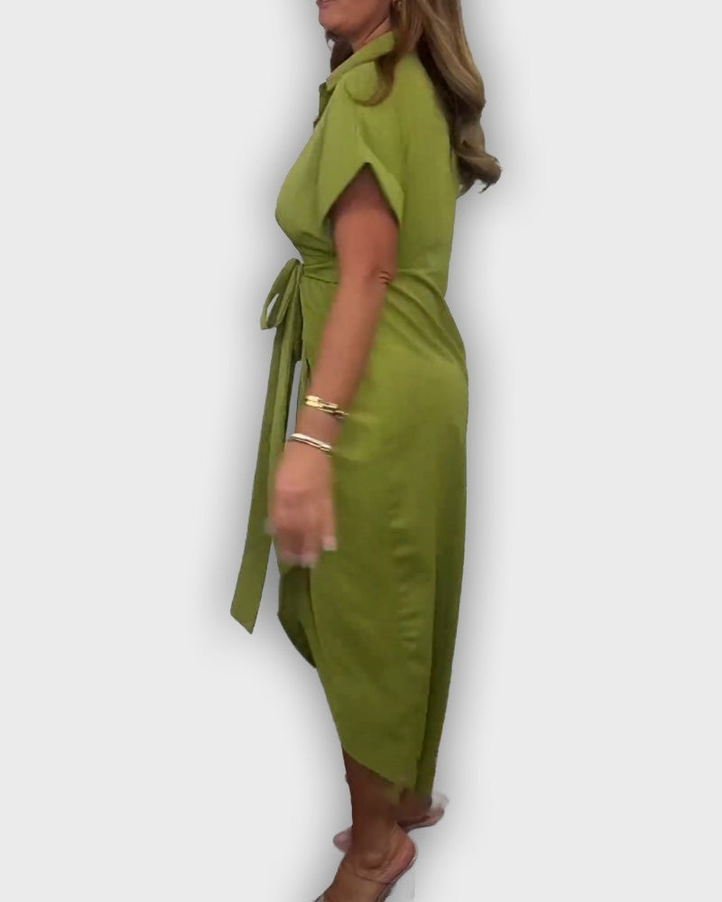 Vestido Catherine elegante con cintura fruncida