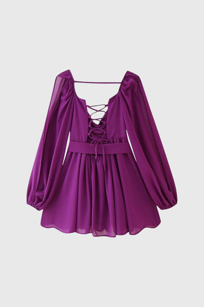 Vestidos mini con escote en V y mangas ligeras