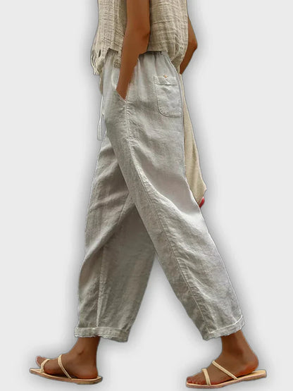 Pantalones cómodos de algodón puro con diseño elegante