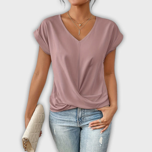 Top de escote en V con detalle de nudo