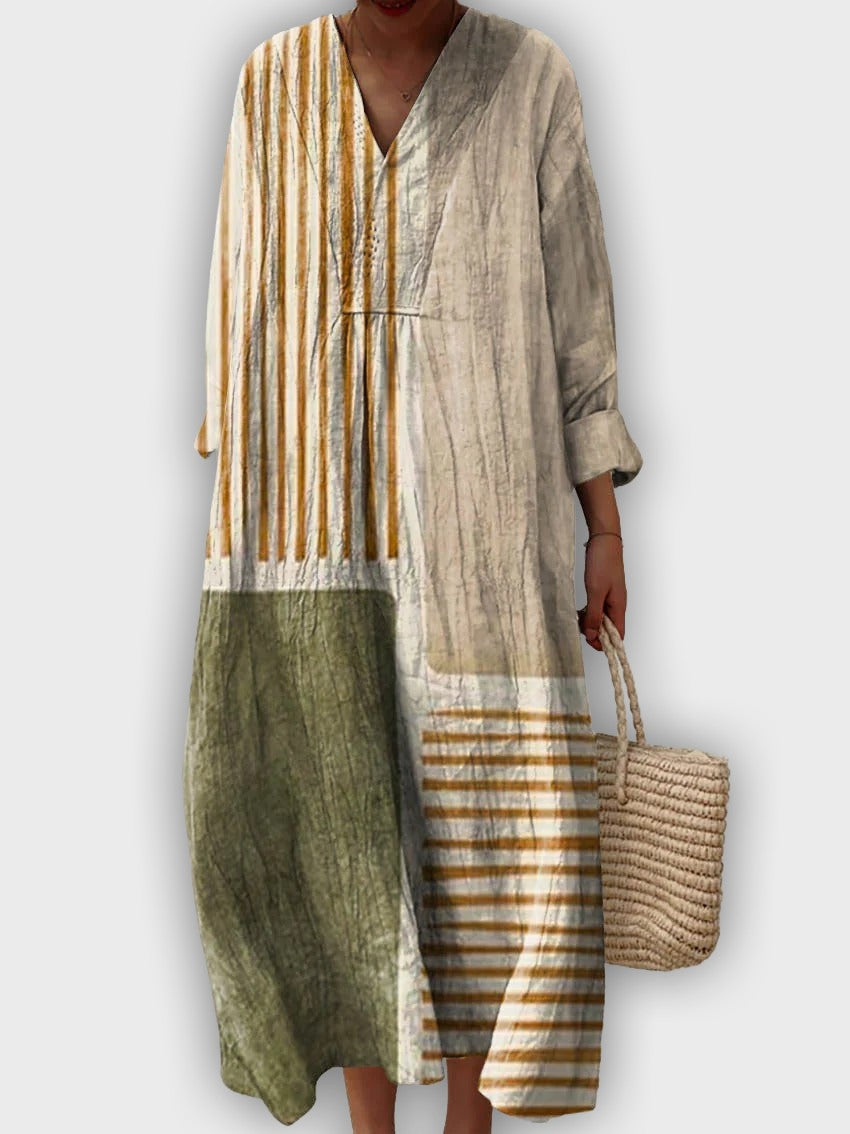 Vestido geométrico con silueta fluida