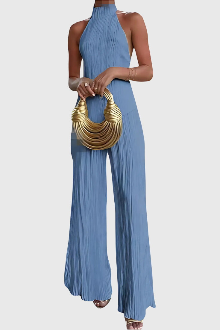 Conjunto elegante Pillarika con top asimétrico y pantalones fluidos