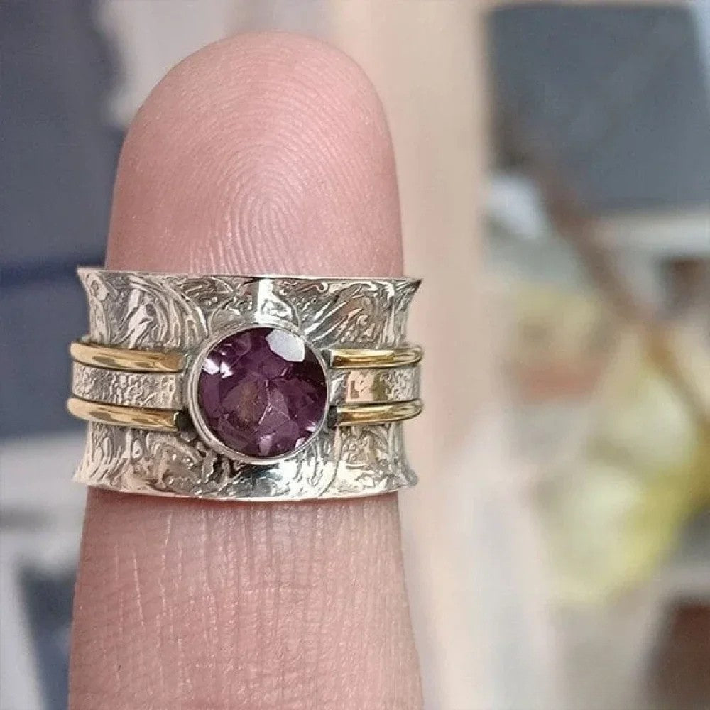 Anillo bohemio de cristal para meditación