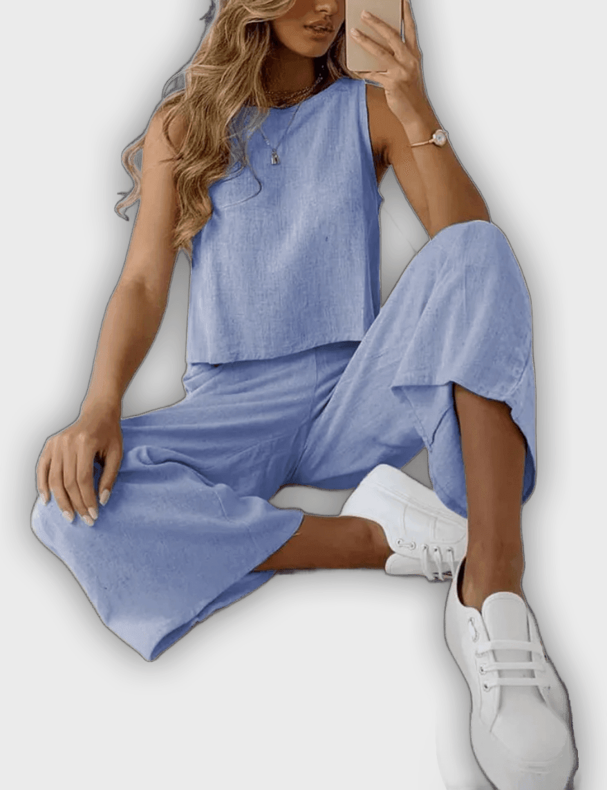 Conjunto de dos piezas para mujer camiseta y pantalones de verano