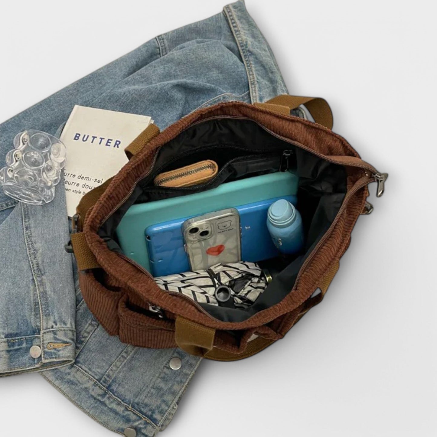 Bolso tote impermeable con compartimento interior espacioso