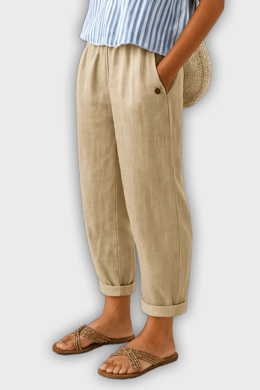 Pantalones elegantes de verano con bolsillos laterales