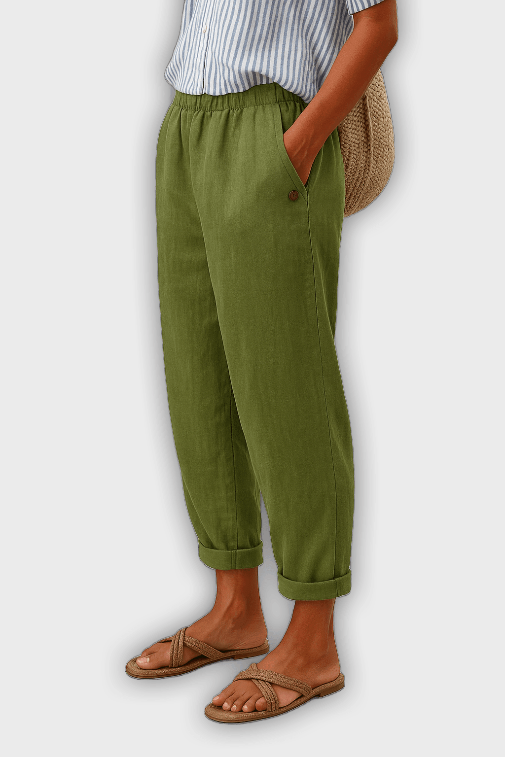 Pantalones elegantes de verano con bolsillos laterales