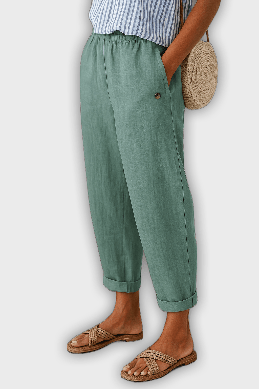 Pantalones elegantes de verano con bolsillos laterales