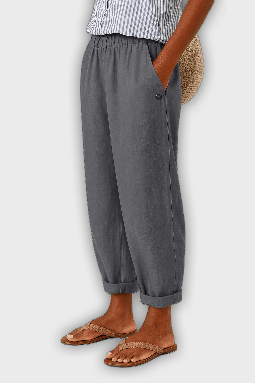 Pantalones elegantes de verano con bolsillos laterales